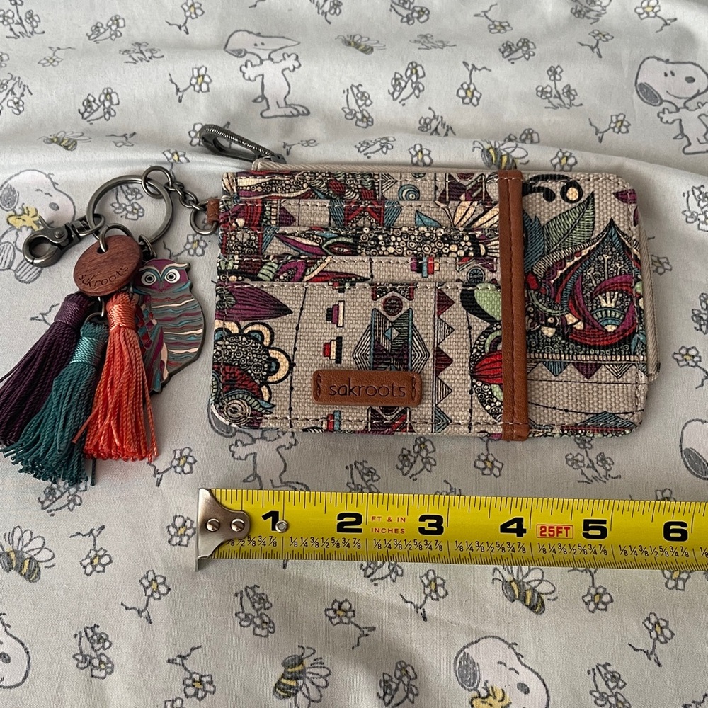 Sakroots Colorful Patterned Wristlet with Tassel Keychain